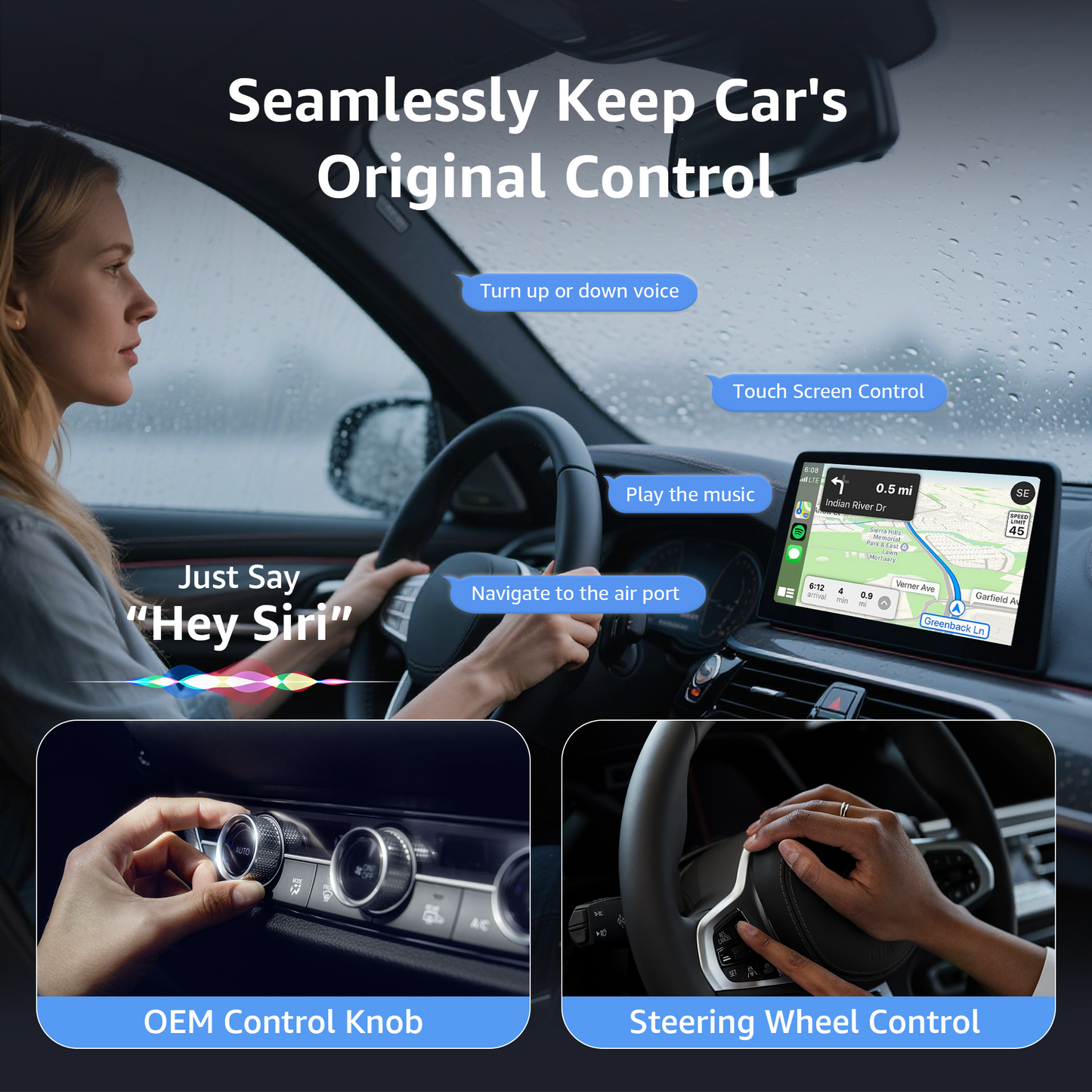 CarPlay Wireless Adapter, Smallest Mini Edition, Converts Wired to Wireless CarPlay, Plug & Play Adapter for Apple iPhone iOS 10+ & Cars from 2015+