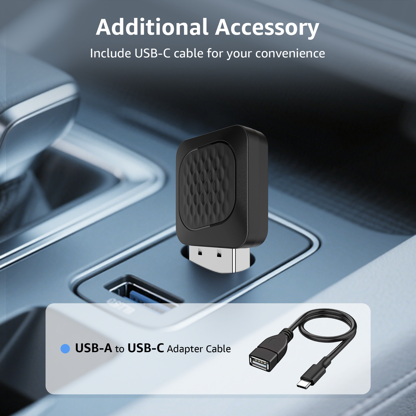 Android Auto Wireless Adapter, Smallest Mini Edition, Converts Wired to Wireless Android Auto, Plug & Play Adapter for Android 11+ & Cars from 2016+