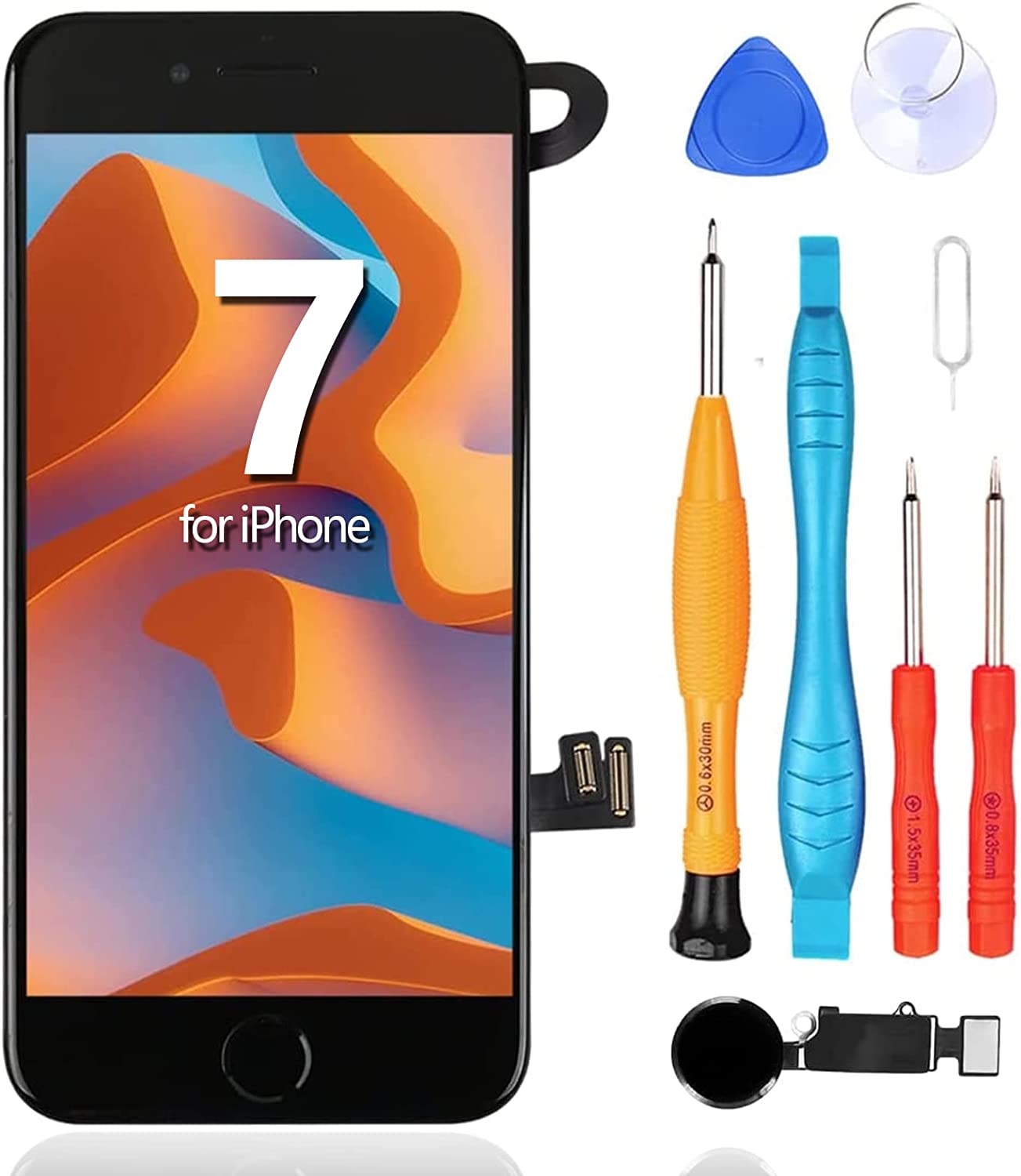 iPhone 7 LCD 屏幕更换,带 Home 键和前置摄像头部件