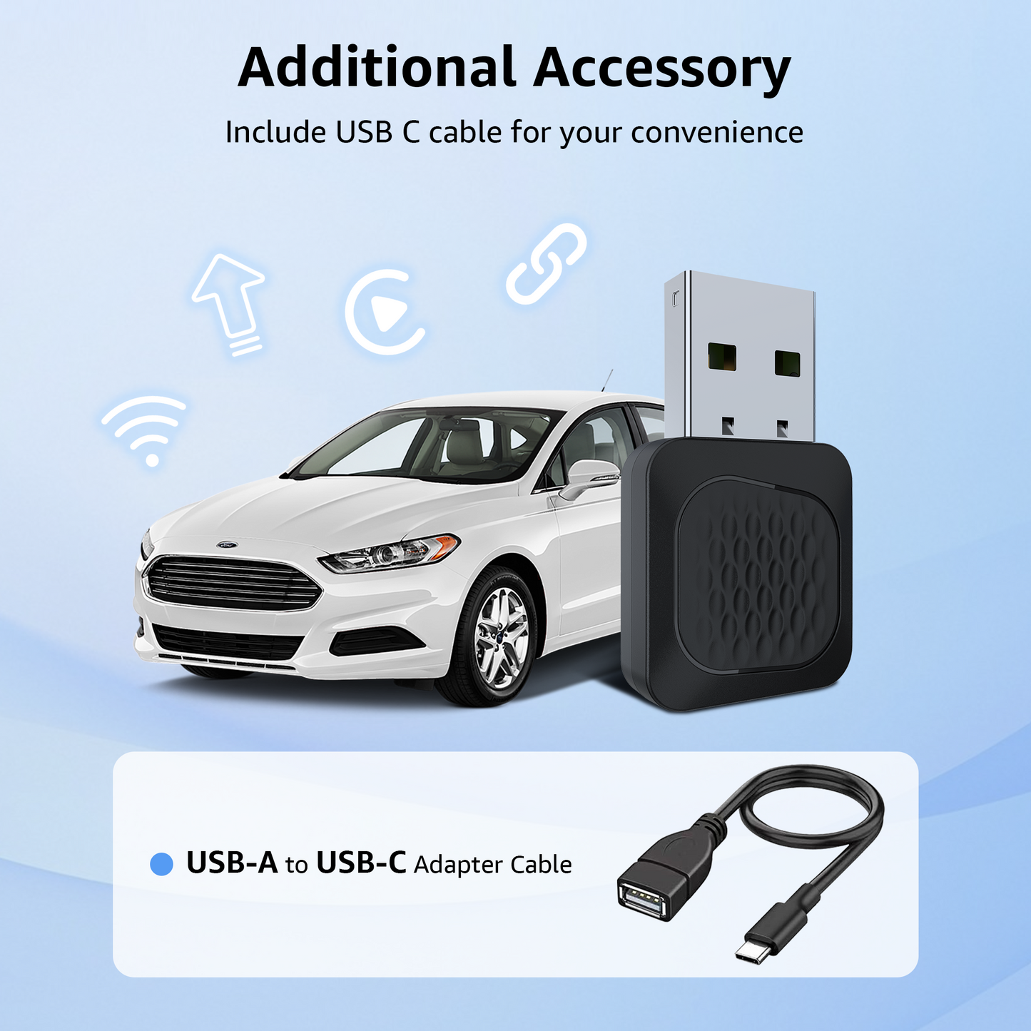 2-in-1 CarPlay & Android Auto Wireless Adapter, Smallest Mini Edition, Converts Wired to Wireless, Plug & Play Adapter for Apple iPhone iOS 10+ & Android 11+