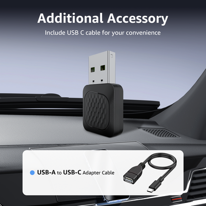 CarPlay Wireless Adapter, Smallest Mini Edition, Converts Wired to Wireless CarPlay, Plug & Play Adapter for Apple iPhone iOS 10+ & Cars from 2015+