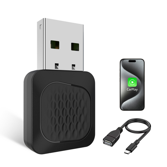 CarPlay Wireless Adapter, Smallest Mini Edition, Converts Wired to Wireless CarPlay, Plug & Play Adapter for Apple iPhone iOS 10+ & Cars from 2015+