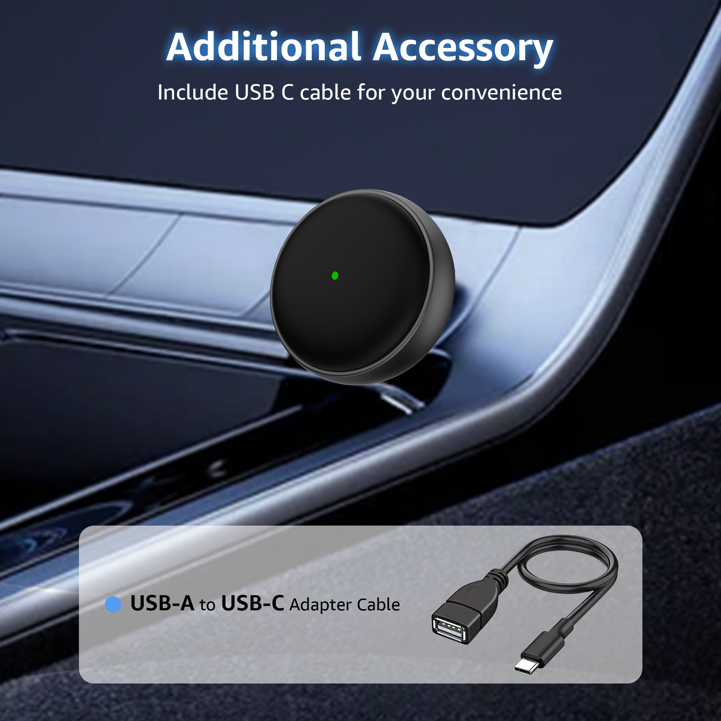 Wireless CarPlay Adapter, 50% Smaller, Converts Wired to Wireless CarPlay, Plug & Play Adapter, Compact Design for Apple iPhone iOS 10+ with USB/USB-C Port